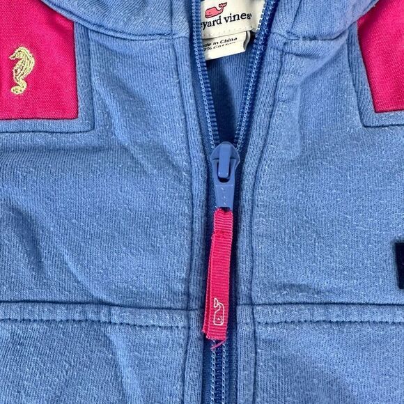 Vineyard Vines Girls Shep Shirt size Medium 10-12 Blue, Pink Seahorse design - Picture 7 of 7